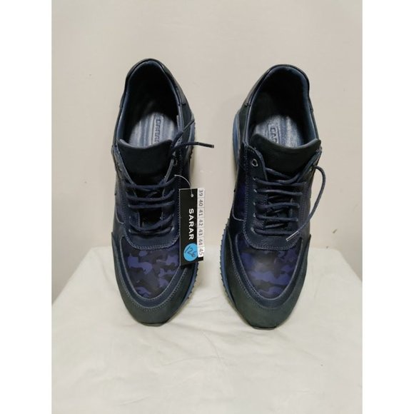 NWOB Sarar Camouflage Running Sneaker Shoes Lace Up Navy Mens Size 8.5 - Picture 9 of 11